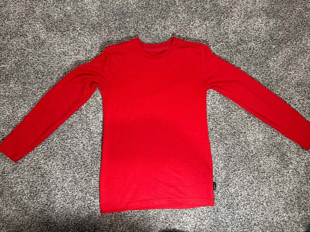 Lee Boys Red Long Sleeve Crew Neck T-Shirt Size S (8)
